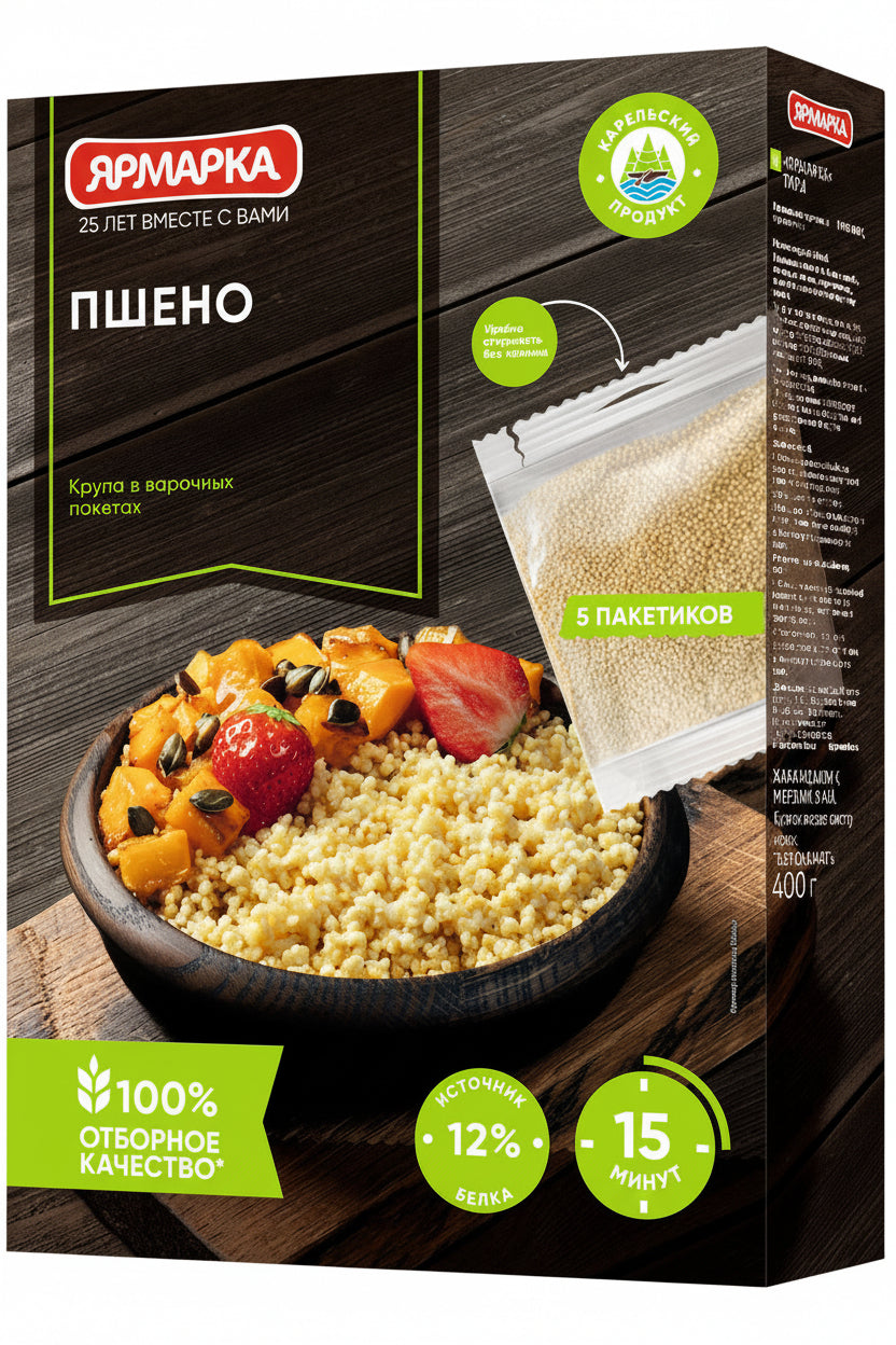 Hirse "Yarmarka" (5 Kochbeutel à 80 g), 400 g