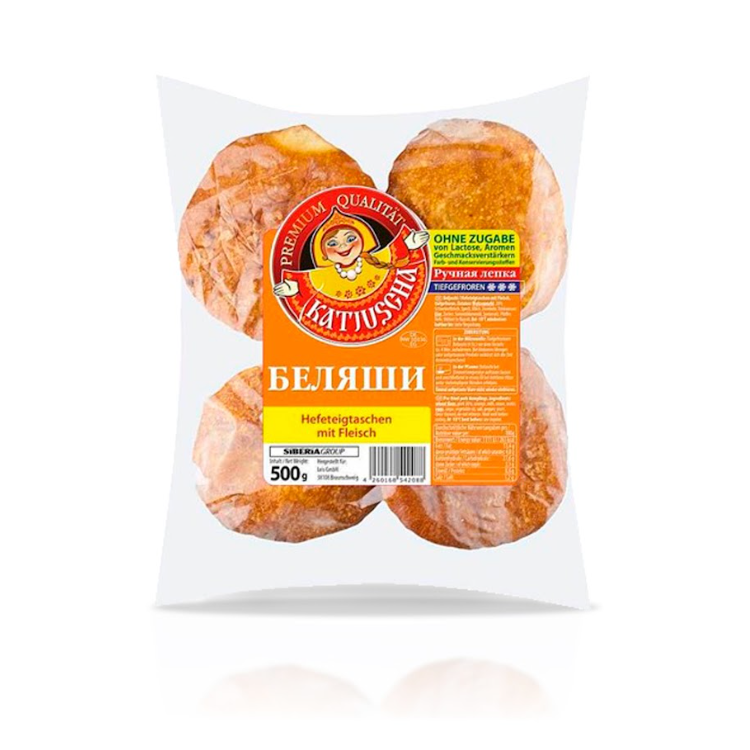 Belyashi mit Schweinefüllung, tiefgefroren, „Katjuscha“, 500 g