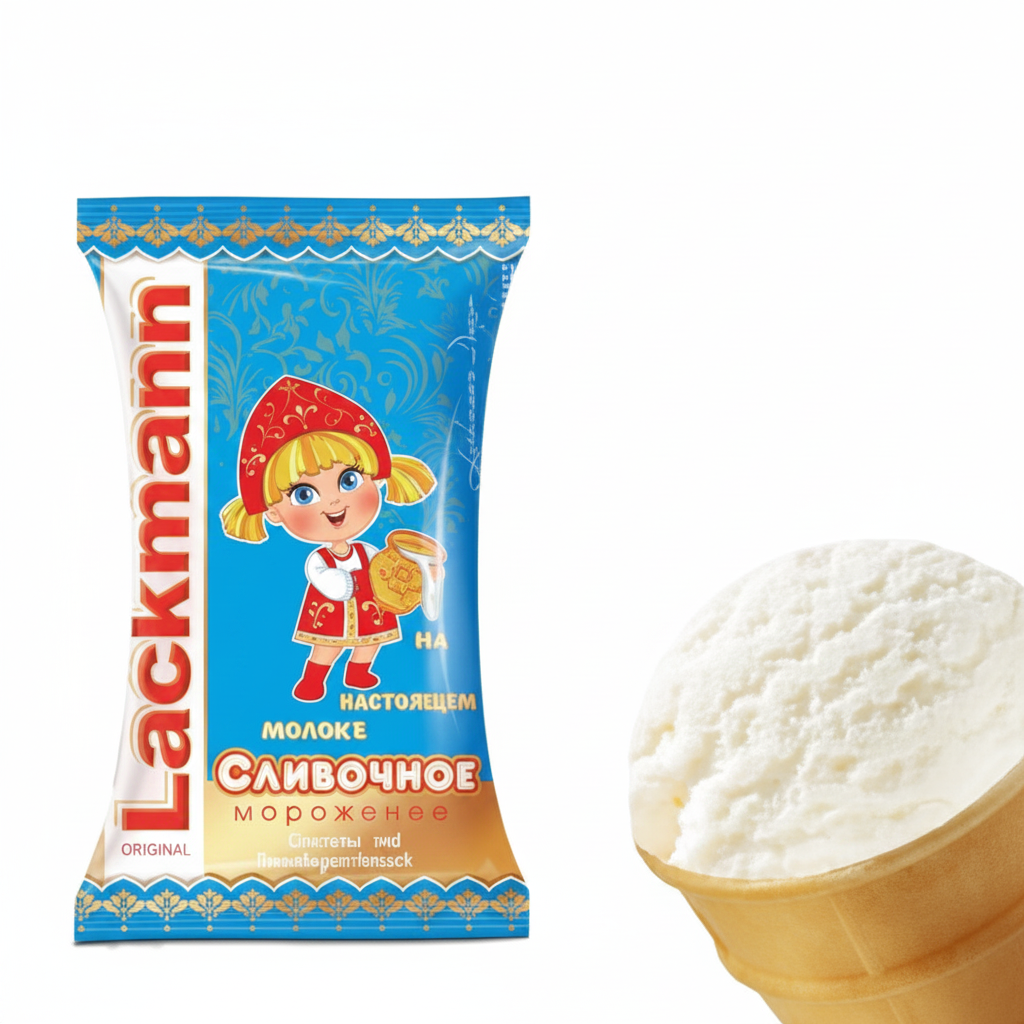 Eis mit - Cremiges Eis im Waffelbecher „Lackmann“, 70 g