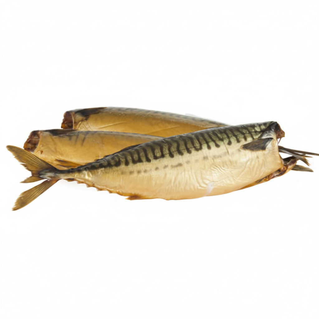 Kaltgeräucherte Makrele ohne Kopf, gefroren, 100 g (1 St ca. 6-9€)