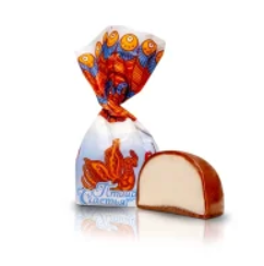 Pralinen „Vogel des Glücks“, Soufflé in Milchschokolade, 100 g