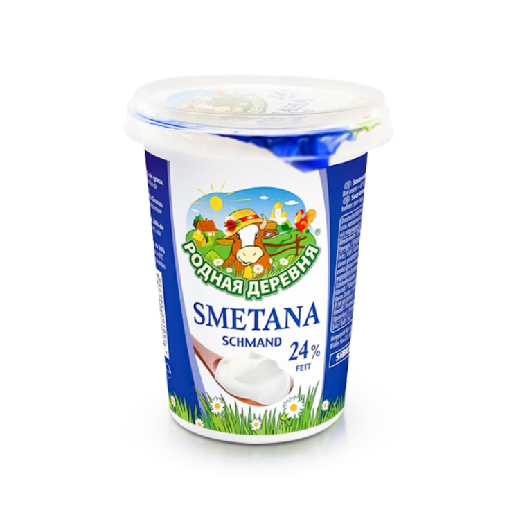 Sauerrahm „Rodnaya Derevnya“, 24 % Fett, 375 g