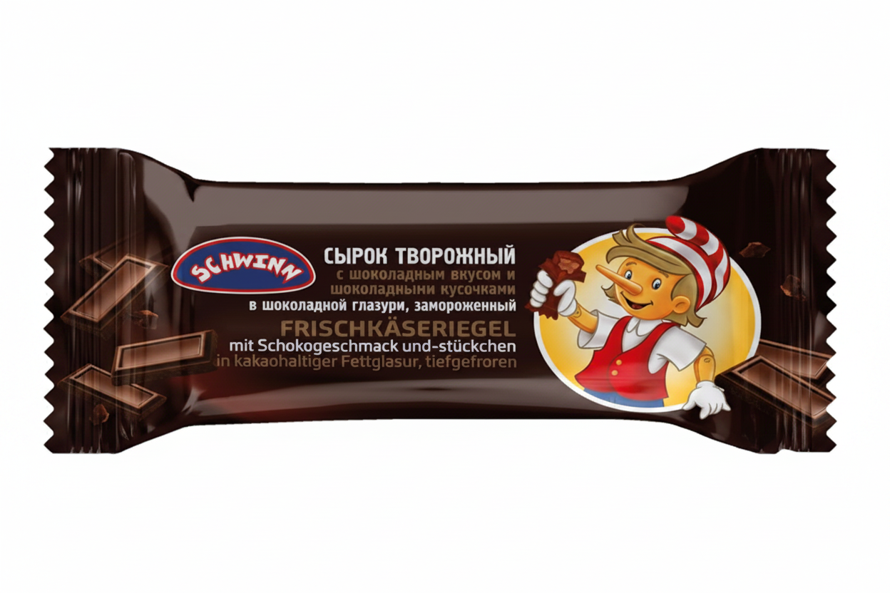 Quarkriegel mit Vanillegeschmack in Schokoladenglasur "Schwinn", 45 g