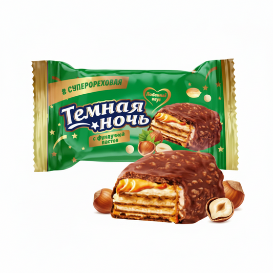 Waffelbonbons mit Haselnusscreme "Temnaya Noch", 100g