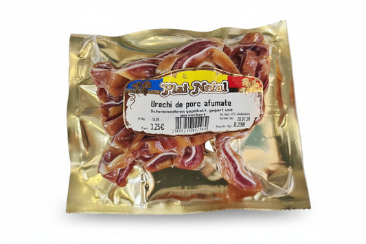 Geräucherte Schweineohren (Delikatesse), 100g