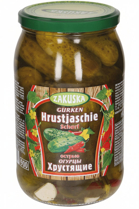 Knusprige Gewürzgurken scharf