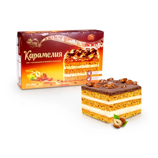 Torte "Karamelija" mit Karamell- und Haselnussgeschmack, 400g