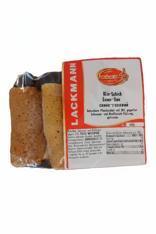 Blin-Schik (gefüllte Pfannkuchen mit Schweine- und Rindfleisch), ca. 450 g