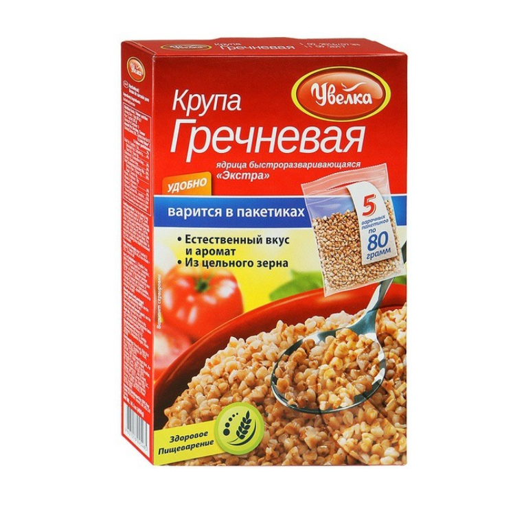 Buchweizengrütze, Varpak „Uvelka“, 400 g (5 Beutel à 80 g)