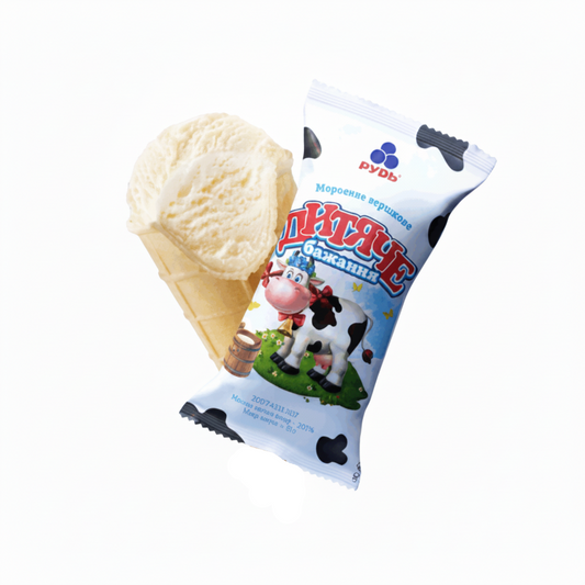 Eis mit - Cremiges Eis im Waffelbecher „Dytyache Bazhannya“ (Rud), 70 g