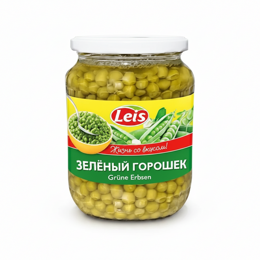 Grüne Erbsen, konserviert, „Leis“, 690 g