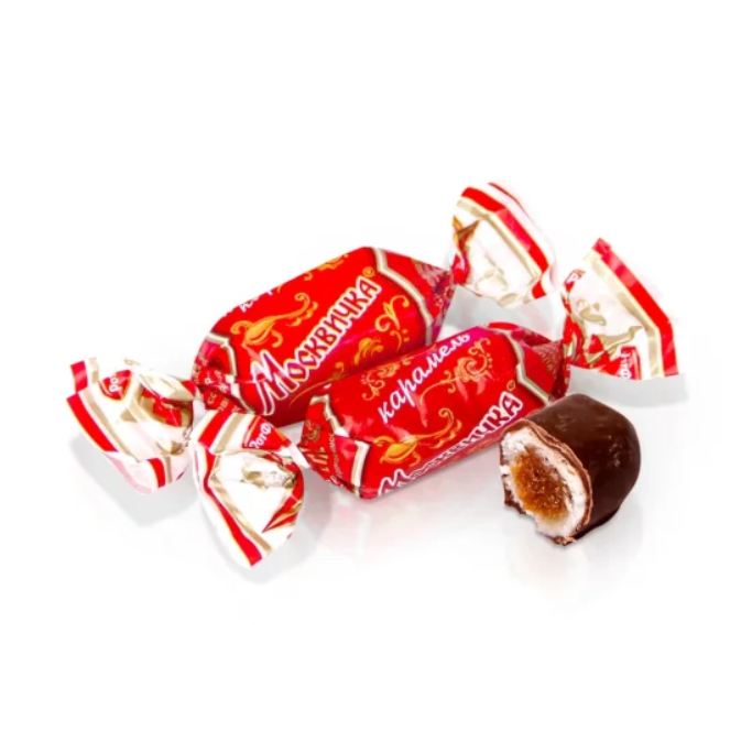 Karamellbonbons „Moskwitschka“ mit Schokoladenfüllung, Rot Front, 100 g