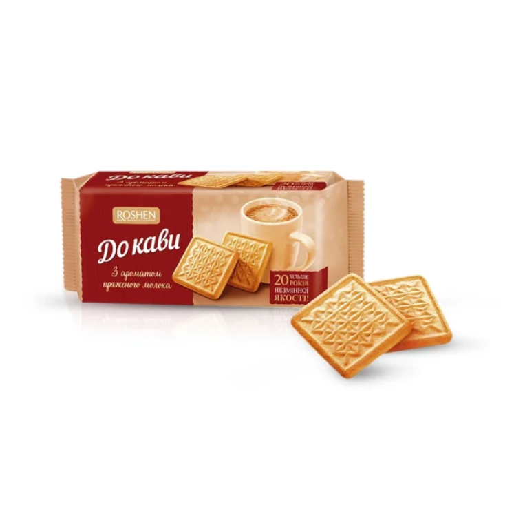 Kekse „Zum Kaffee“ mit Geschmack von karamellisierter Milch, Roshen, 185 g