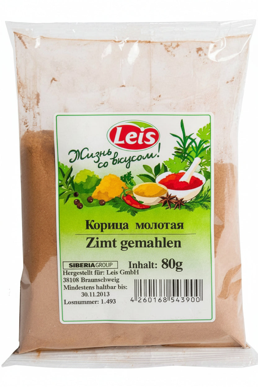 Zimt gemahlen "Leis", 80 g