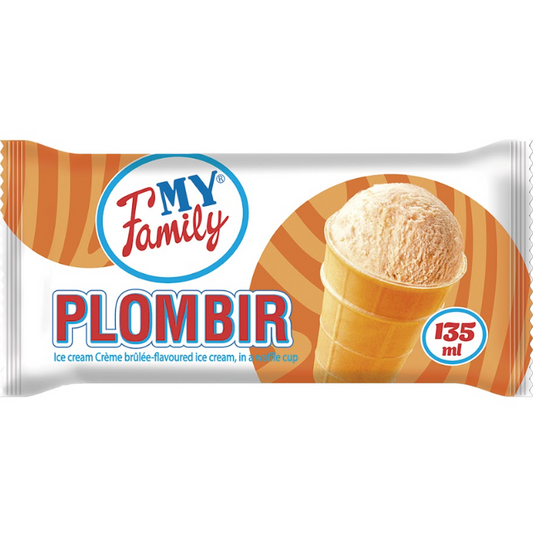 Eis mit - „MOYA SEMYA“ Eis im Waffelbecher, mit Crème-Brûlée-Geschmack