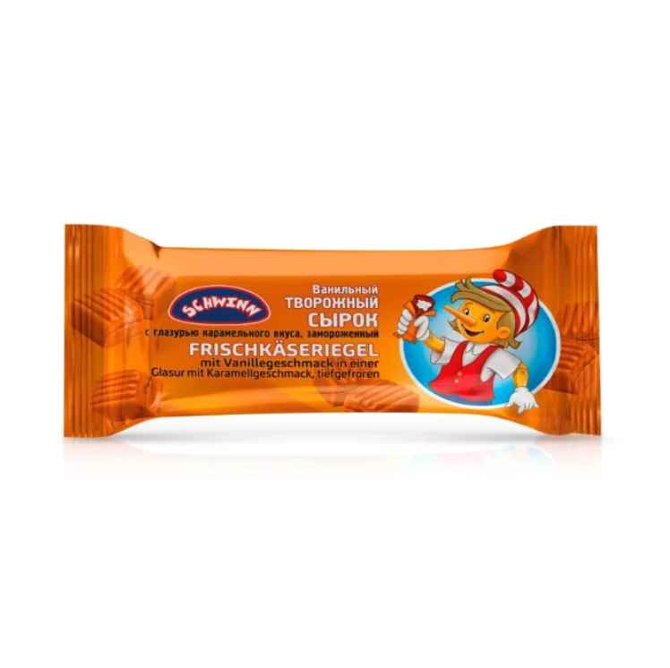Quarkriegel Vanille, mit Karamellglasur, Schwinn, 45 g