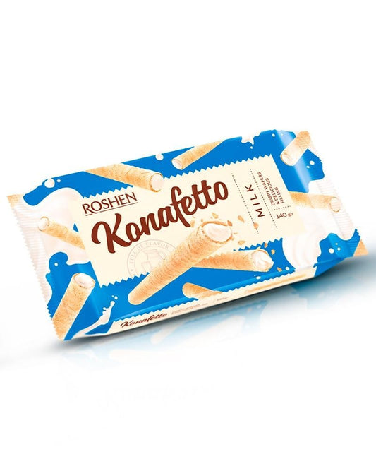 ROSHEN Waffelröllchen mit Milchfüllung Konafetto, 140 g