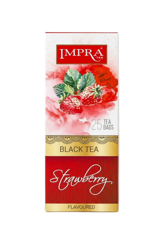 Name: Schwarzer Tee mit Erdbeergeschmack "Impra", 25 x 2 g