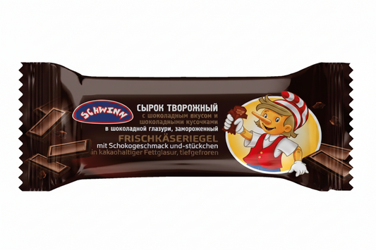 Quarkriegel mit Vanillegeschmack in Schokoladenglasur "Schwinn", 45 g