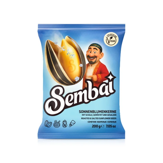 Geröstete und gesalzene gestreifte Sonnenblumenkerne "Sembai", 200g