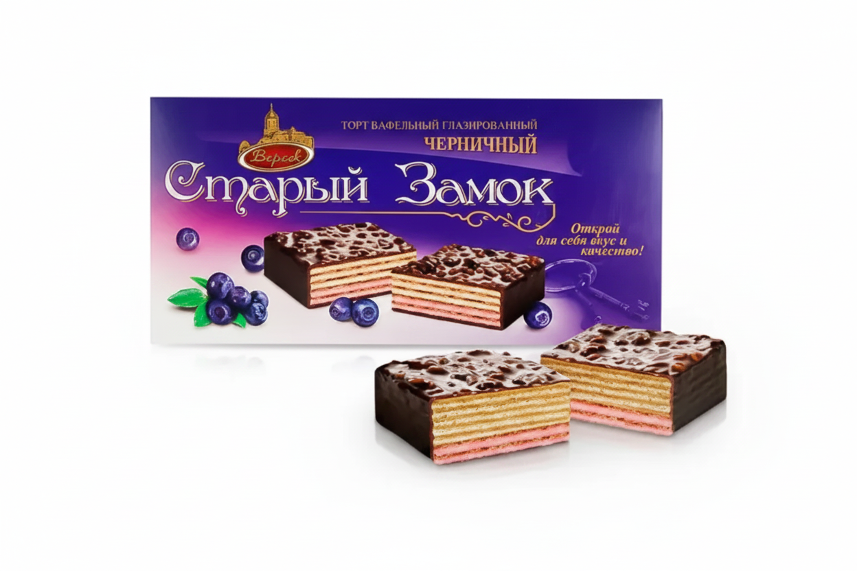 Waffelkuchen – Heidelbeer, glasiert, 250 g