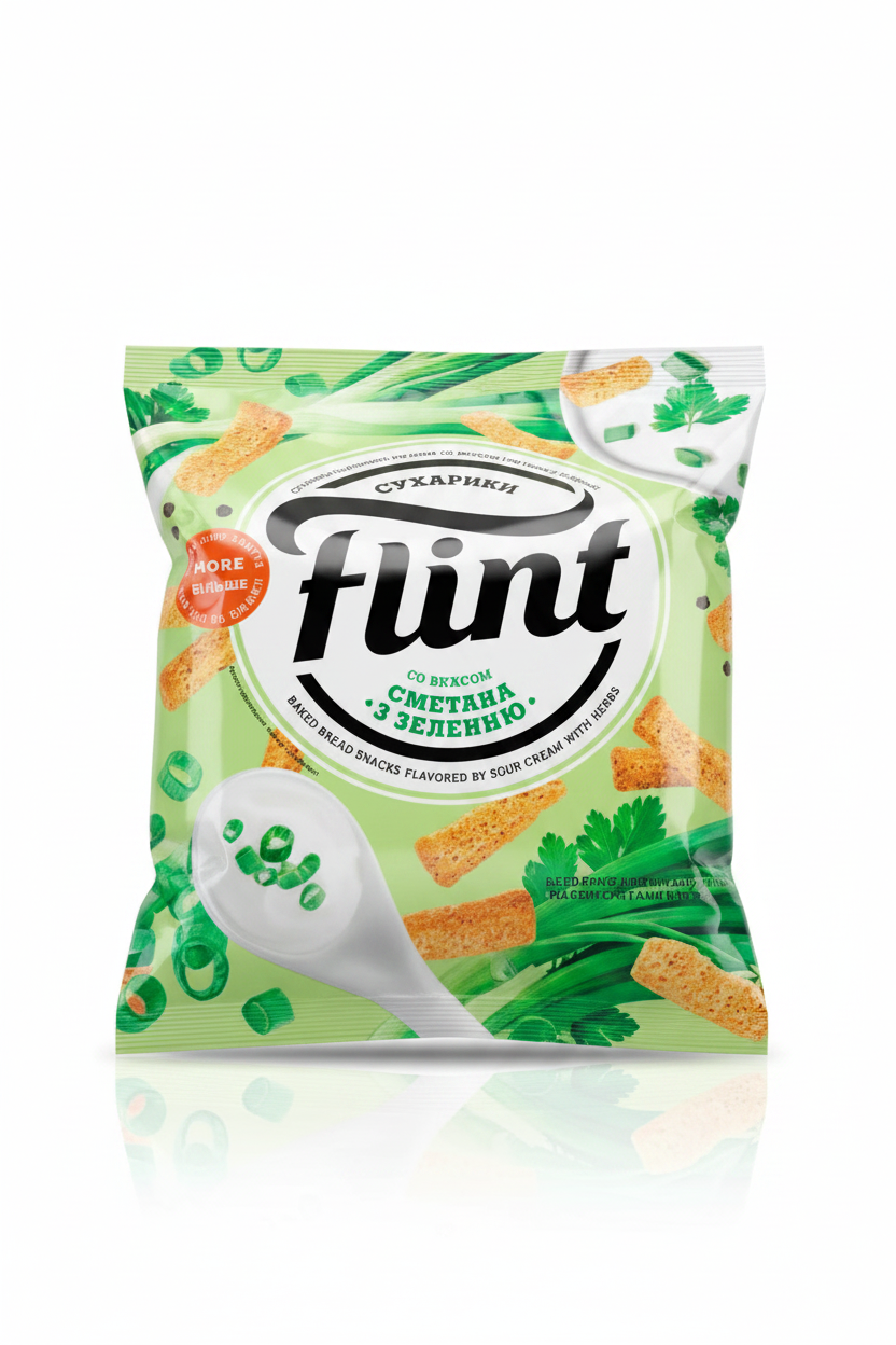 Weizen-Roggen-Croutons „Flint“ mit Sauerrahm-Kräuter-Geschmack, 70 g