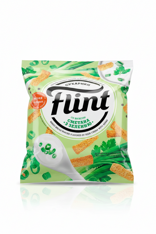 Weizen-Roggen-Croutons „Flint“ mit Sauerrahm-Kräuter-Geschmack, 70 g