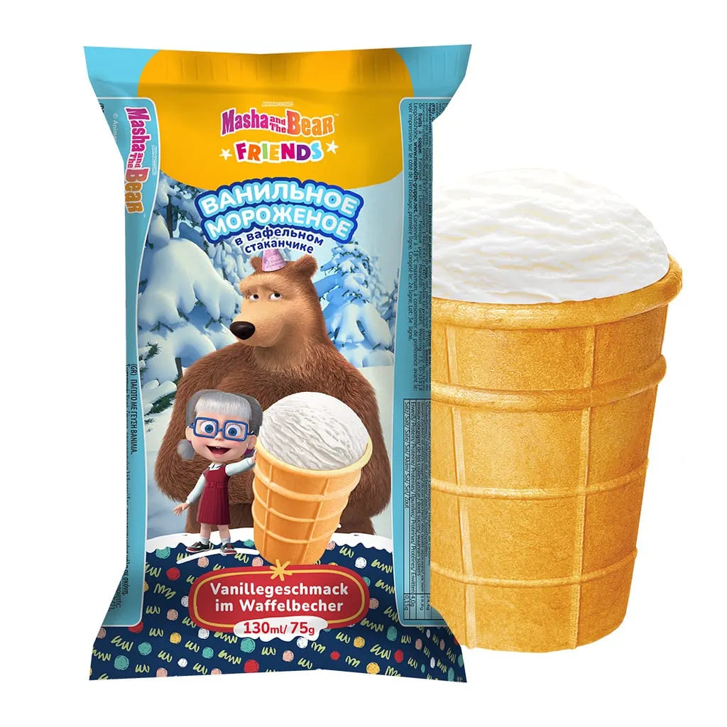 MASHA UND DER BÄR
Vanilleeis – Waffeltüte, Kinderportion