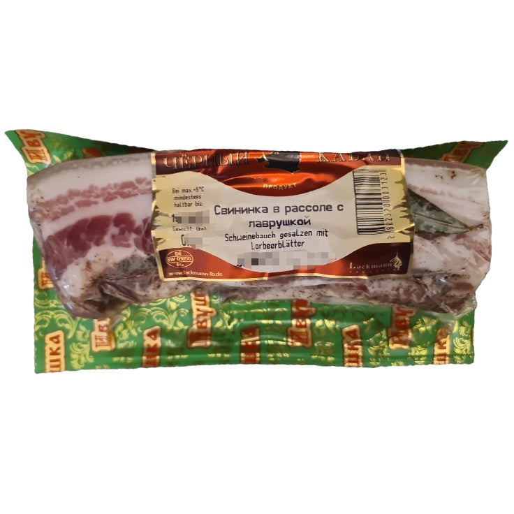 Schweinebauch gesalzen mit Lorbeerblätter 100g
