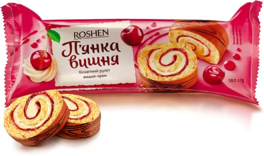 Roshen Roulette Drunk Cherry Keks mit Kirschgeschmack, 180 Gramm