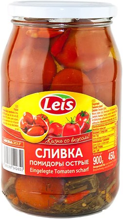 Eingelegte Tomaten Slivka scharf Leis 900 g