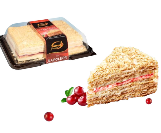 Blätterteigtorte “Napoleon” mit Vanillegeschmack & Preiselbeerfüllung 1kg